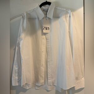 Zara white button down shirt